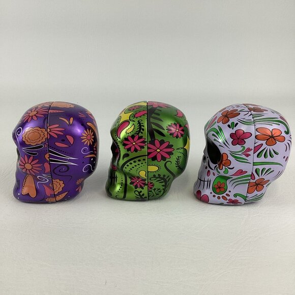 Day Of The Dead Sugar Skull 3D Candy Tin Trinket Box Lot Dia De Los Muertos - Picture 4 of 8